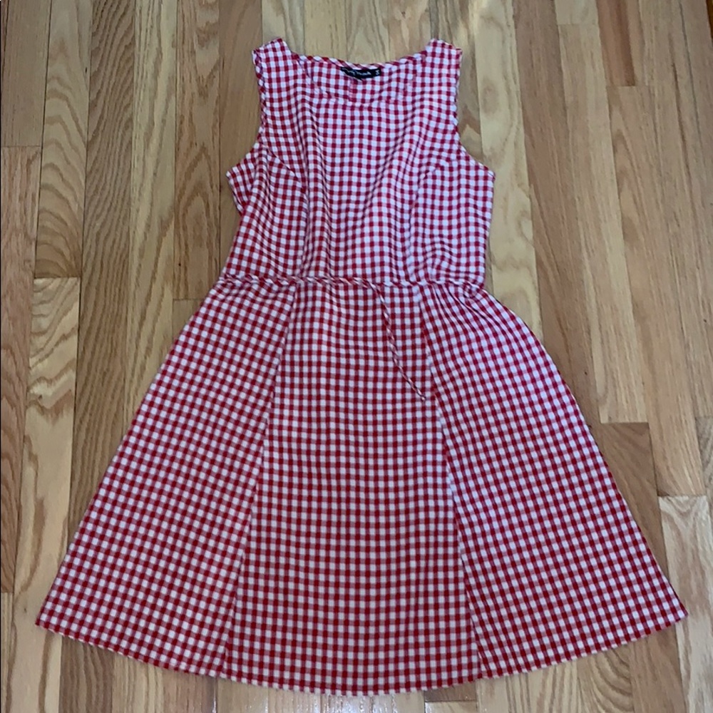 Red and white plaid dress